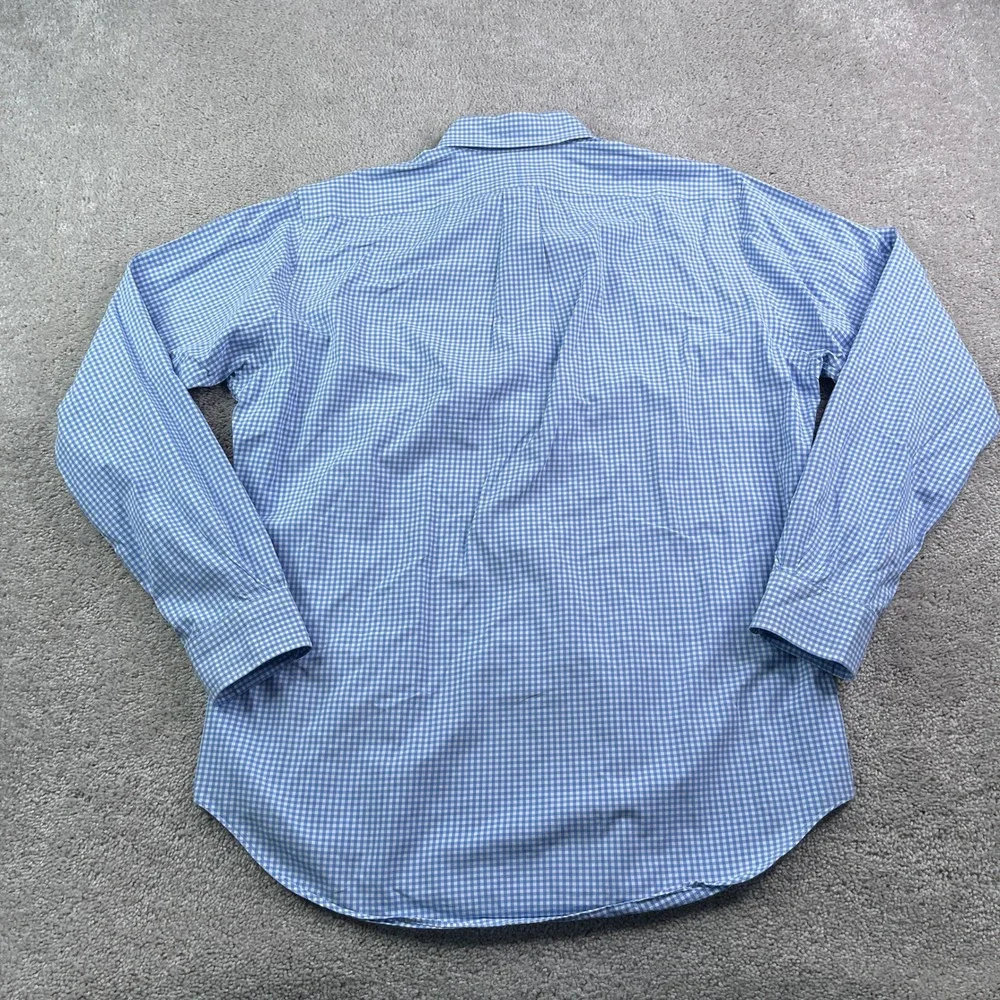 Ralph Lauren Shirt Mens Medium Blue Gingham Classic Fit Button Down Pony Logo